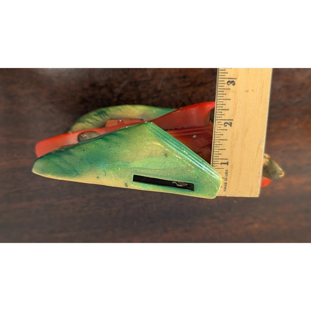 Vintage Antique Car Coin Banks Wall Hanging Tabletop Red Blue Pair Resin 7 Inch - Picture 16 of 16